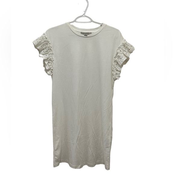AllSaints Trixi Ruffle Sleeve Dress Chalk White Size M - Picture 1 of 4
